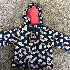 Childrens Place 2T rainbow 2 in one coat. Has a fleece zip up layer.